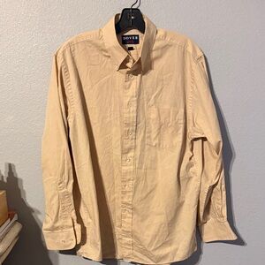 Dover Men's Casual Tan Button Down Shirt